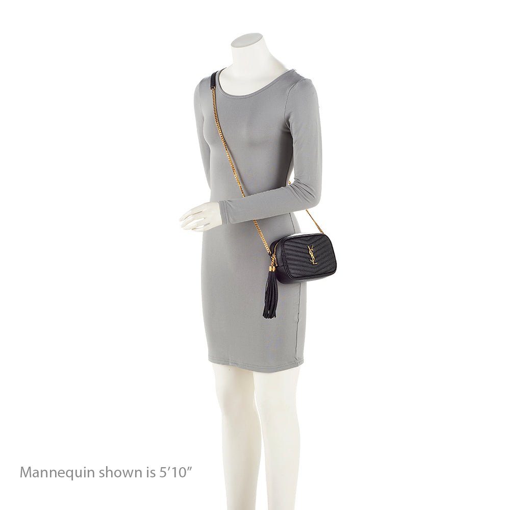 Saint Laurent Matelasse Grain de Poudre Monogram Lou Mini Camera Bag sRcb5h