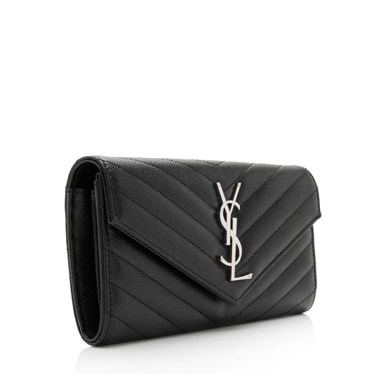 Saint Laurent Matelasse Grain de Poudre Monogram Wallet RqA2Ig
