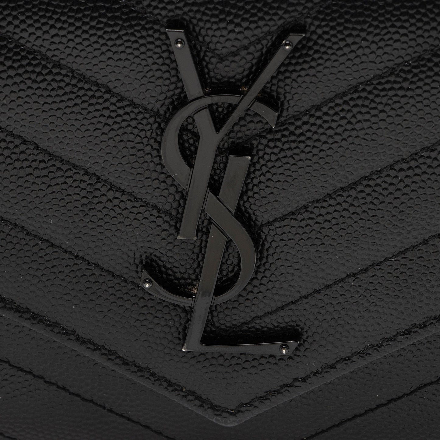 Saint Laurent Matelasse Grain de Poudre Monogram Wallet XsSTMO