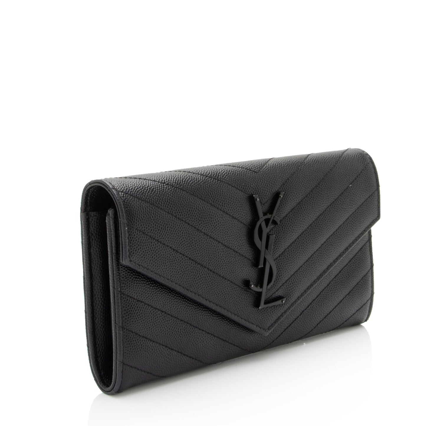 Saint Laurent Matelasse Grain de Poudre Monogram Wallet XsSTMO