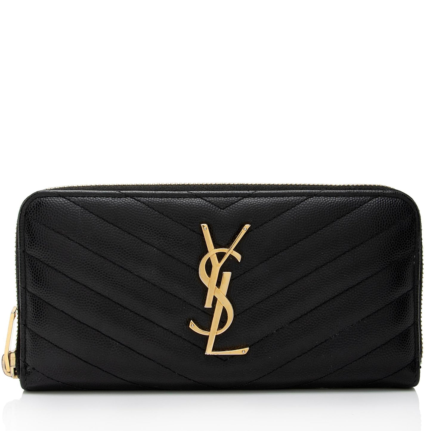 Saint Laurent Matelasse Grain de Poudre Monogram Zip Around Wallet wej7UG