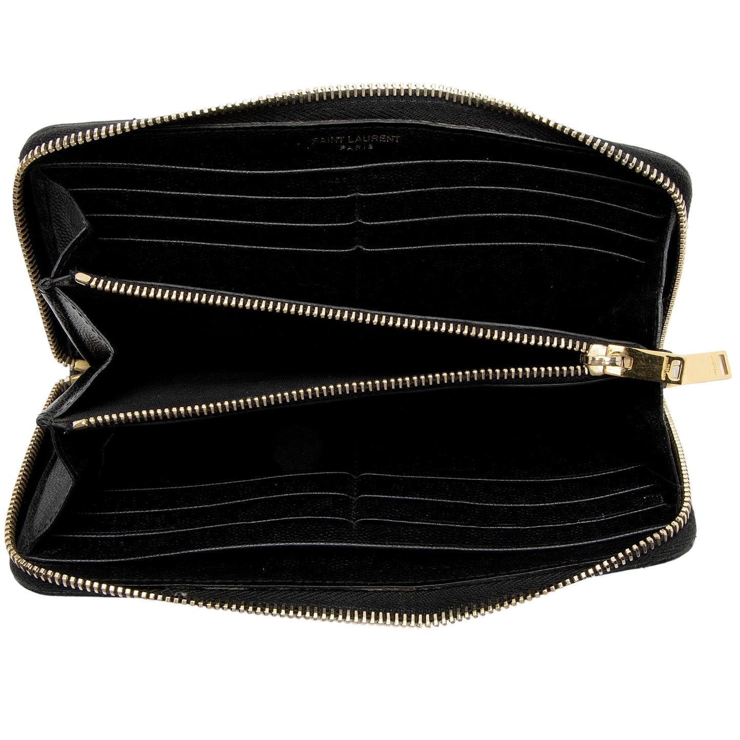 Saint Laurent Matelasse Grain de Poudre Monogram Zip Around Wallet wej7UG