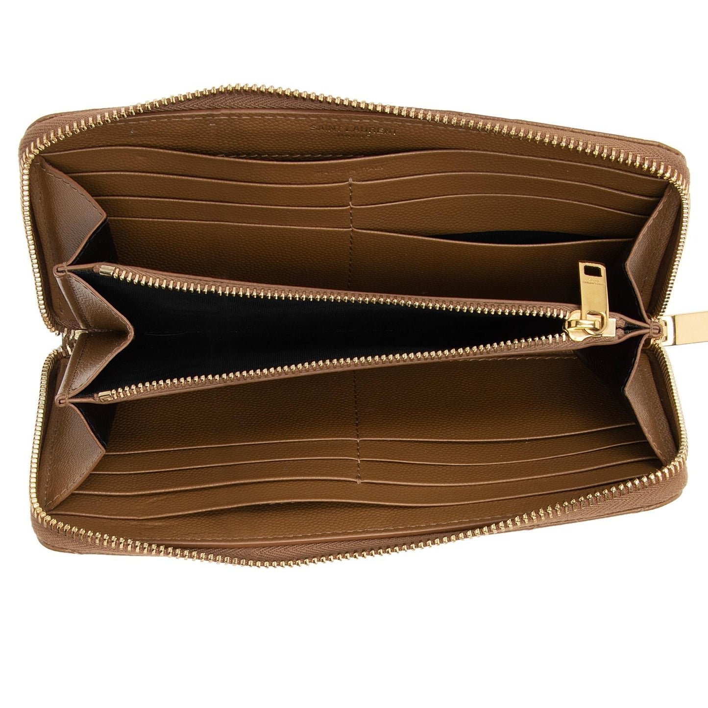 Saint Laurent Matelasse Grain de Poudre Monogram Zip Around Wallet ZFHCDK