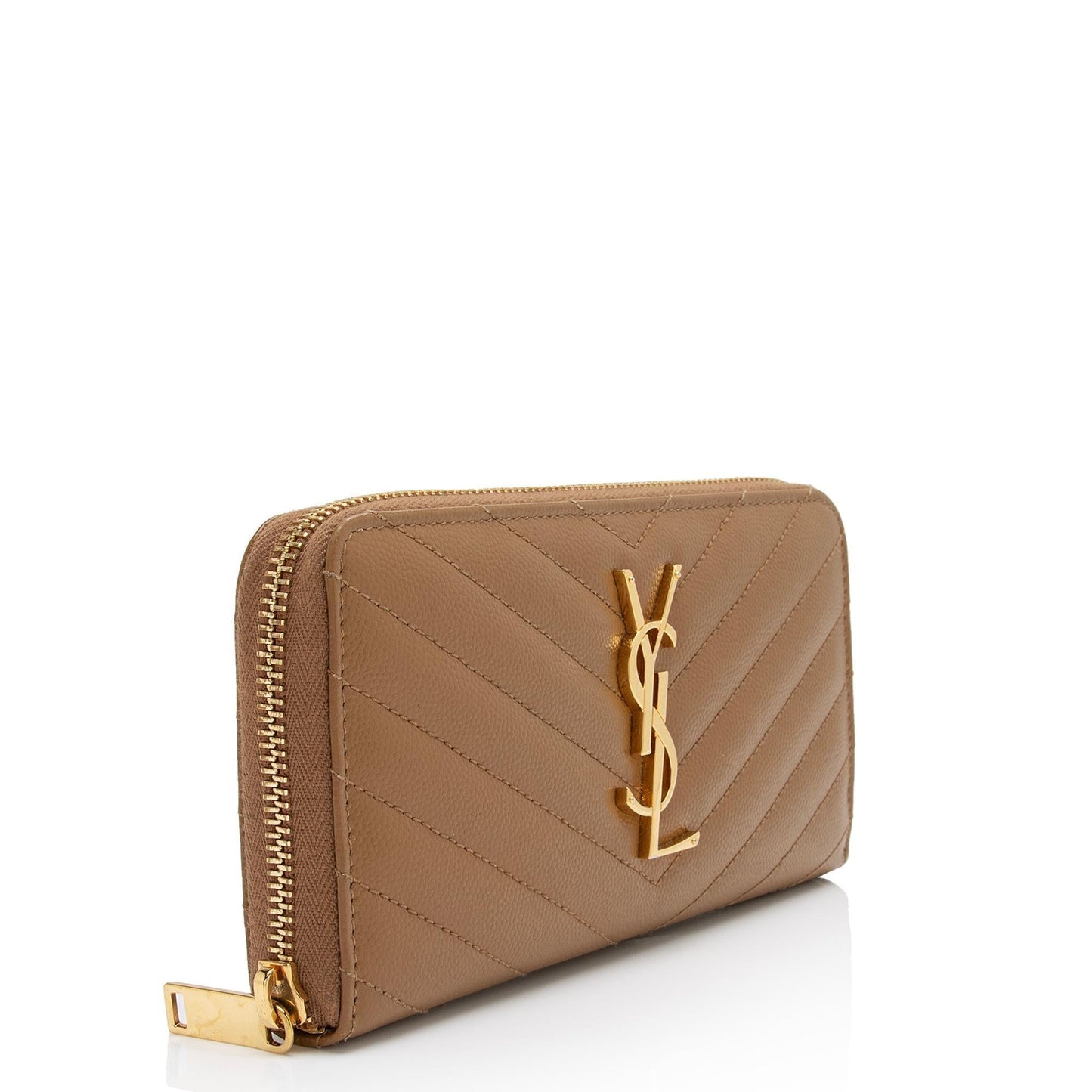 Saint Laurent Matelasse Grain de Poudre Monogram Zip Around Wallet ZFHCDK