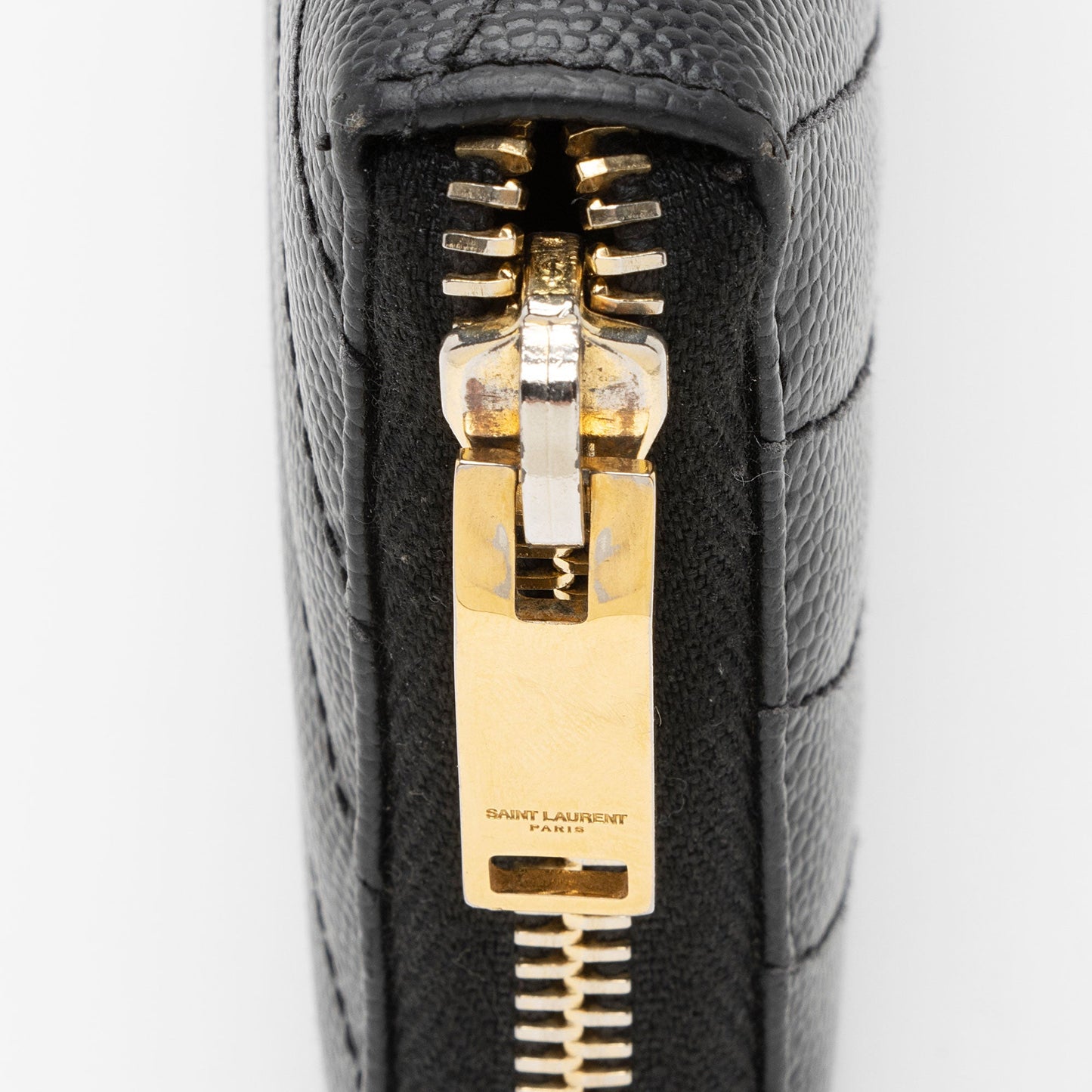 Saint Laurent Matelasse Grain de Poudre Monogram Zip Around Wallet YBU9hg