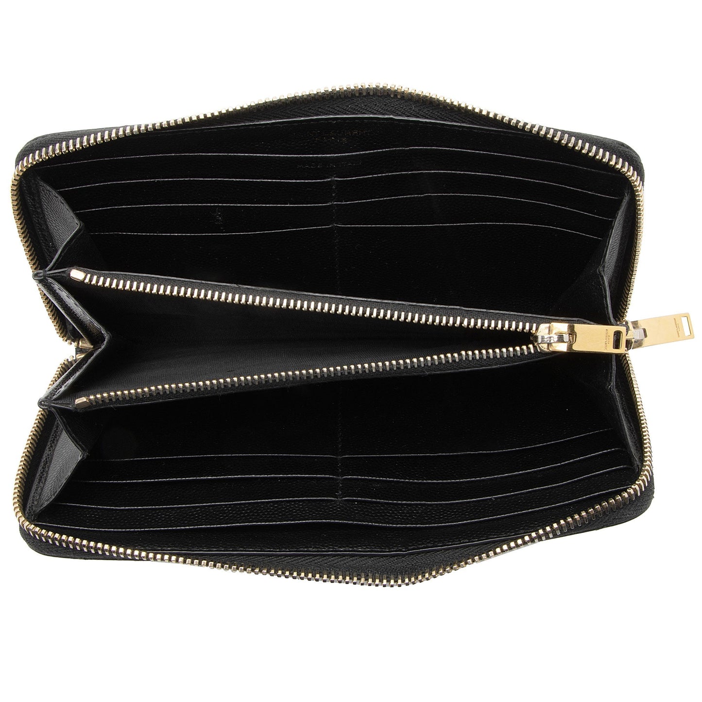 Saint Laurent Matelasse Grain de Poudre Monogram Zip Around Wallet YBU9hg