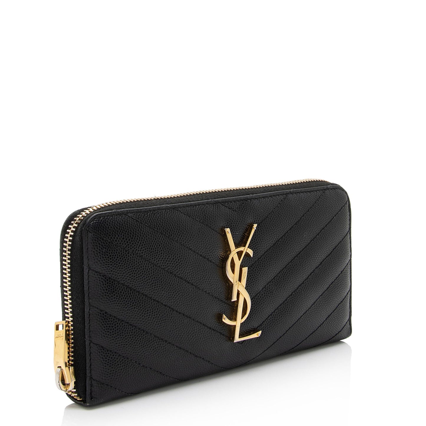 Saint Laurent Matelasse Grain de Poudre Monogram Zip Around Wallet YBU9hg