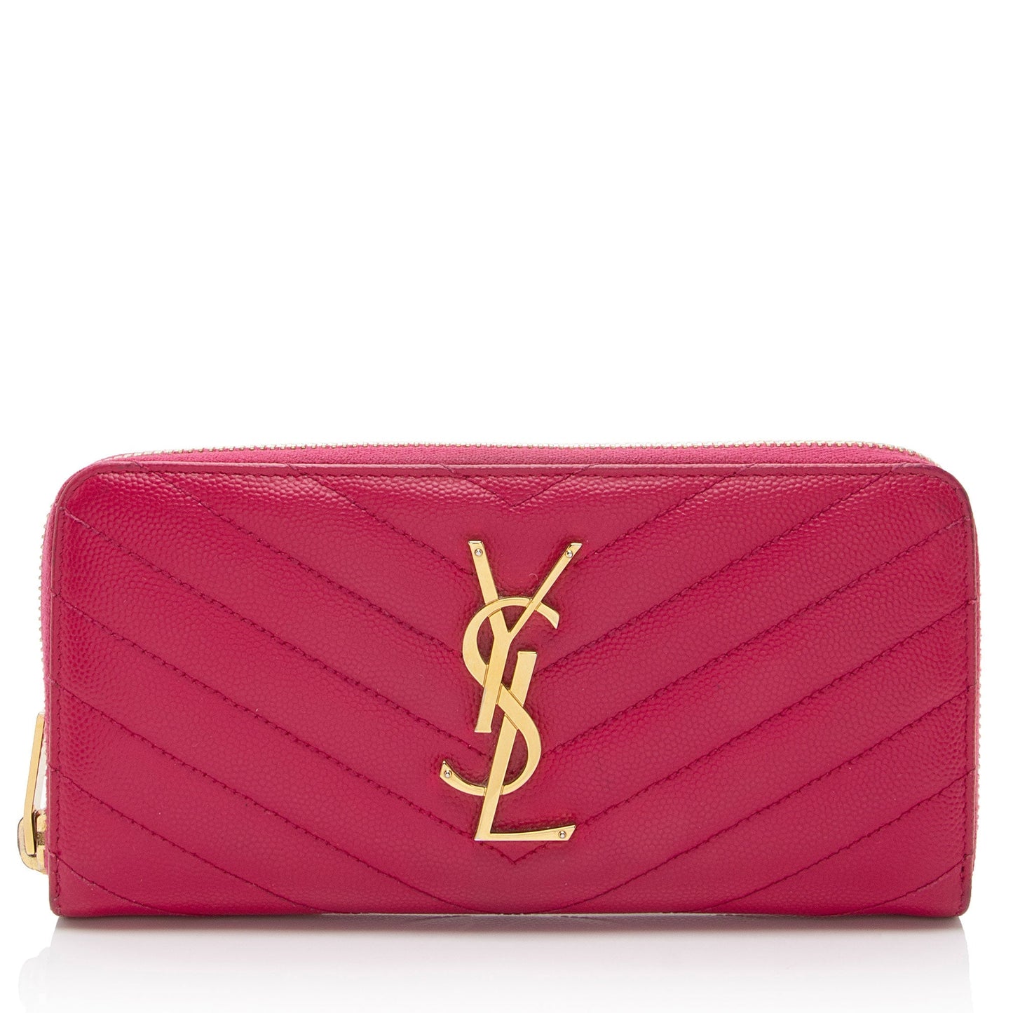Saint Laurent Matelasse Grain de Poudre Monogram Zip Around Wallet xMdHJp