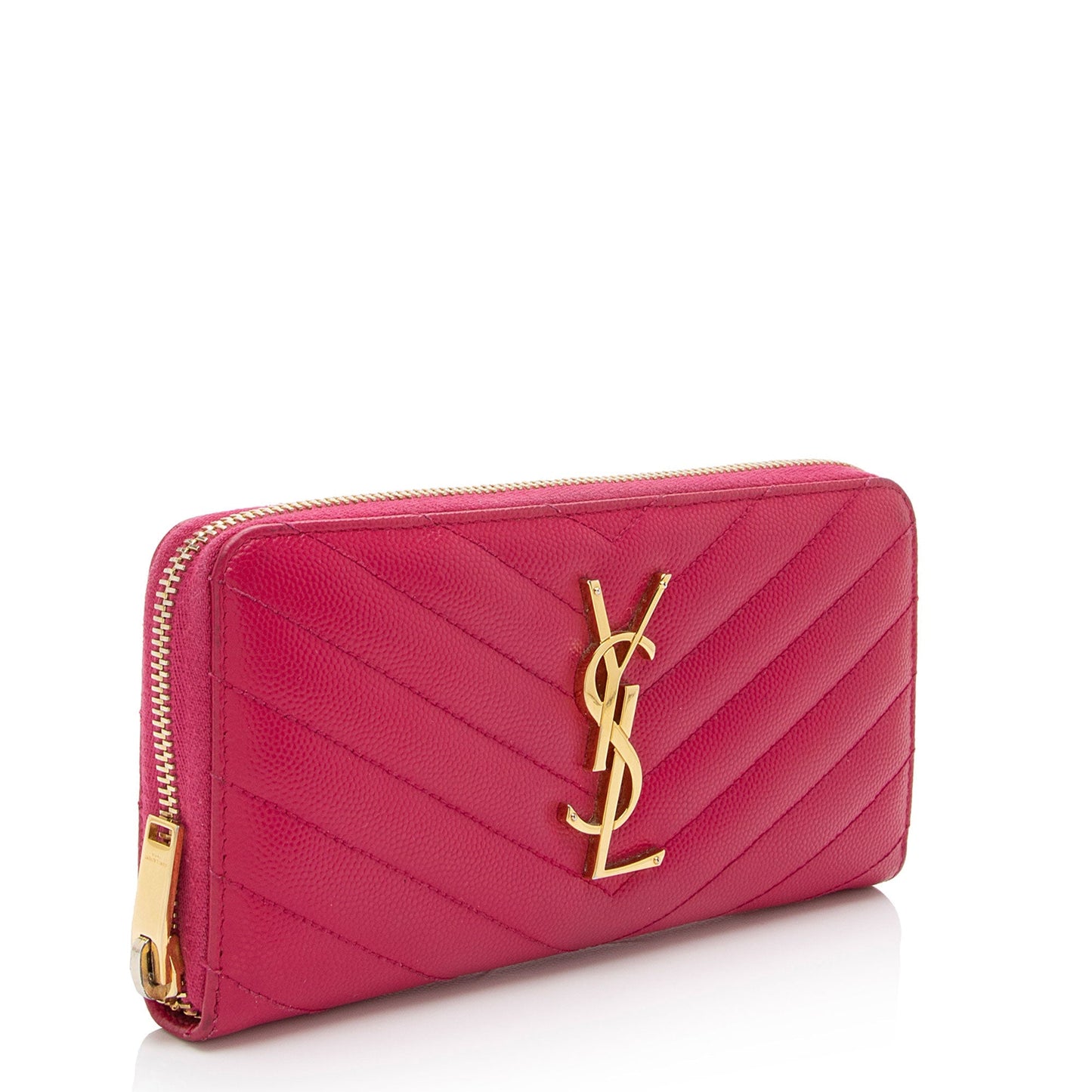 Saint Laurent Matelasse Grain de Poudre Monogram Zip Around Wallet xMdHJp