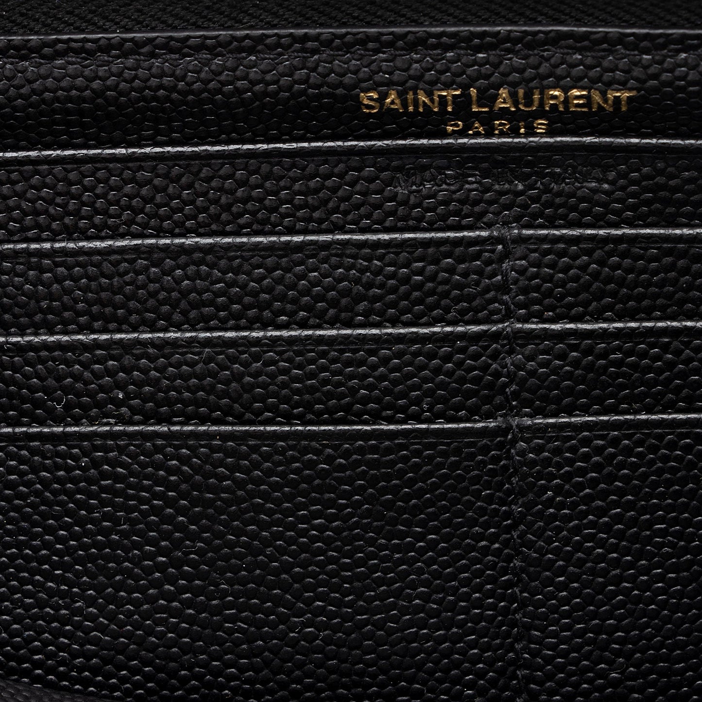 Saint Laurent Matelasse Grain de Poudre Monogram Zip Around Wallet O3K7M8