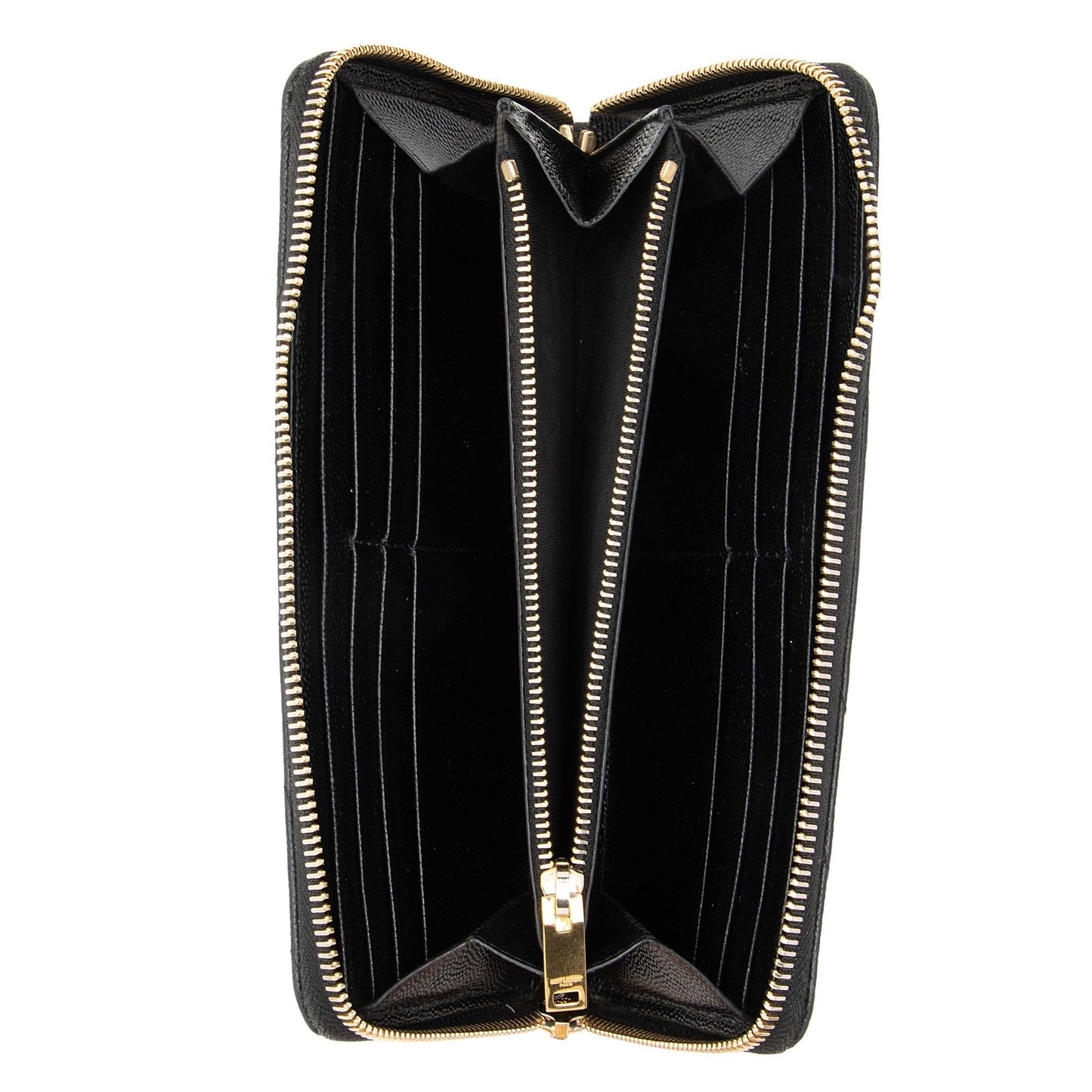 Saint Laurent Matelasse Grain de Poudre Monogram Zip Around Wallet O3K7M8