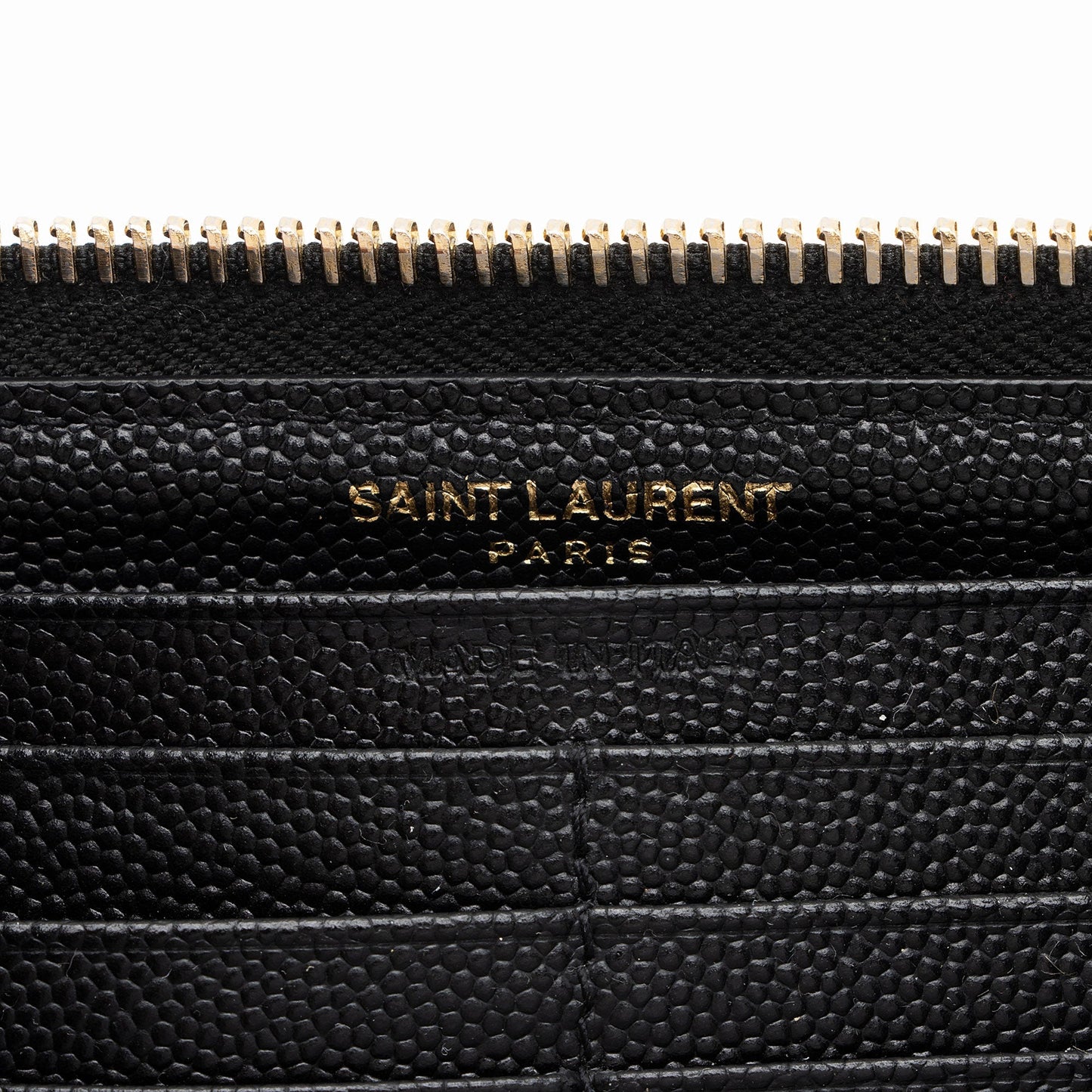Saint Laurent Matelasse Grain de Poudre Monogram Zip Around Wallet O3K7M8
