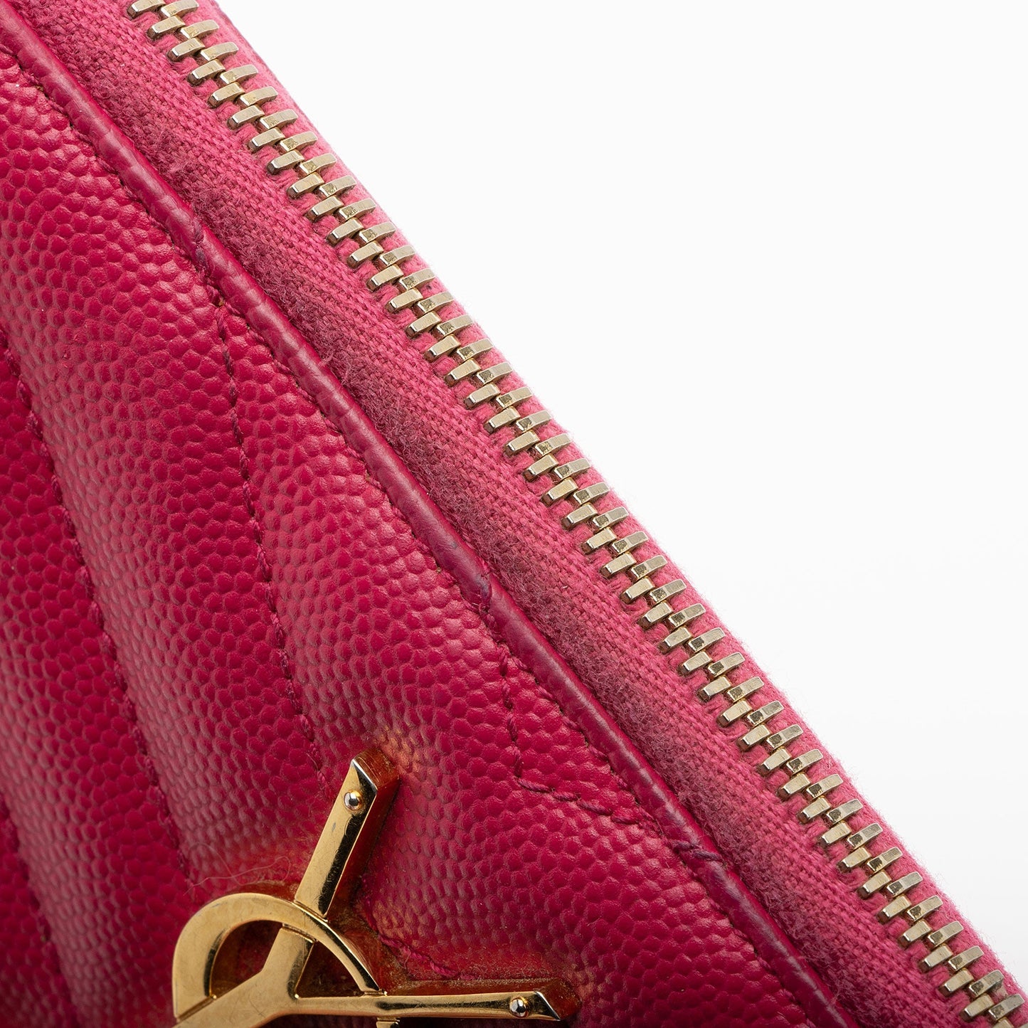 Saint Laurent Matelasse Grain de Poudre Monogram Zip Around Wallet hYPXEX