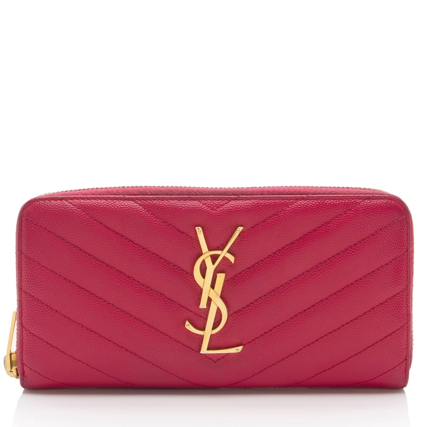 Saint Laurent Matelasse Grain de Poudre Monogram Zip Around Wallet hYPXEX