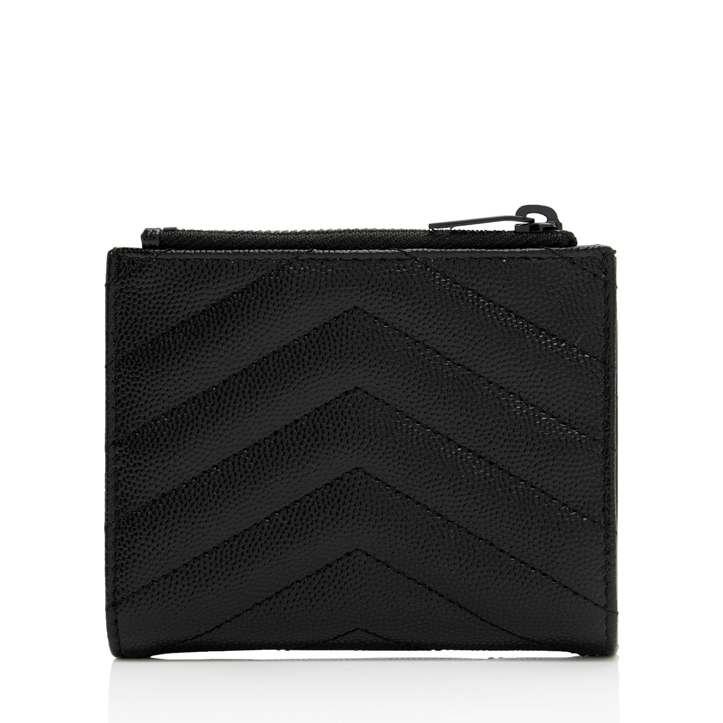 Saint Laurent Matelasse Grain de Poudre Monogram Zipper Card Case JO7h9S