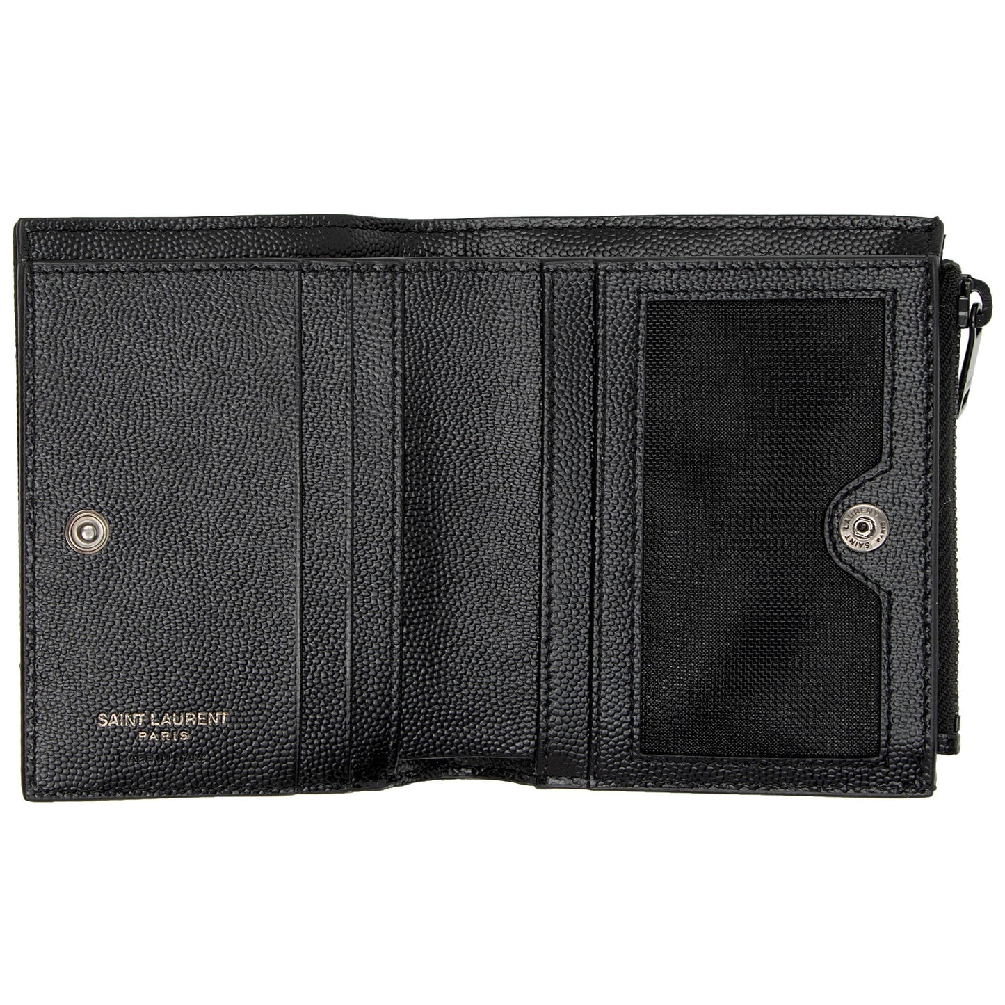 Saint Laurent Matelasse Grain de Poudre Monogram Zipper Card Case JO7h9S