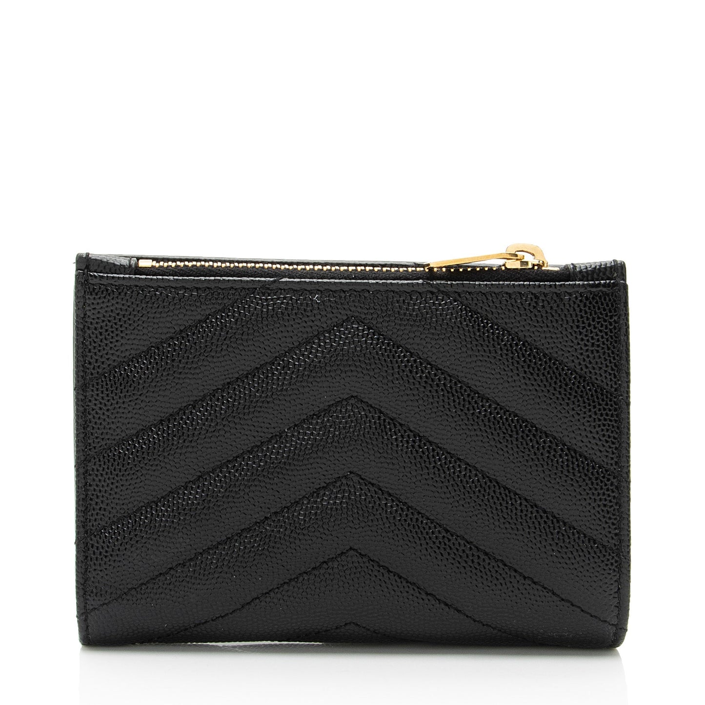 Saint Laurent Matelasse Grain de Poudre Monogram Zipper Card Case GrLbE3
