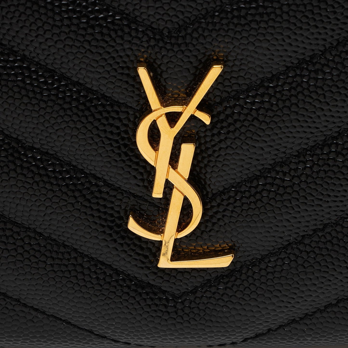 Saint Laurent Matelasse Grain de Poudre Monogram Zipper Card Case GrLbE3
