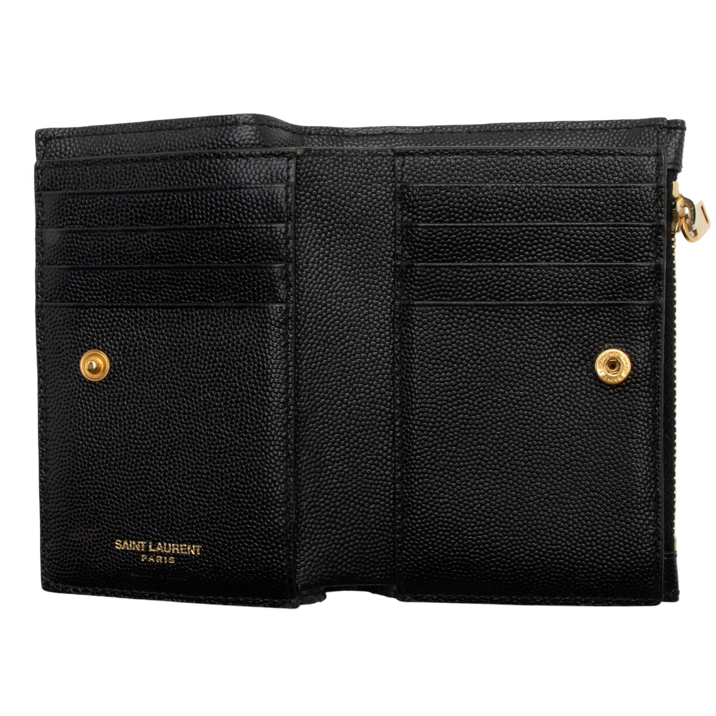 Saint Laurent Matelasse Grain de Poudre Monogram Zipper Card Case GrLbE3