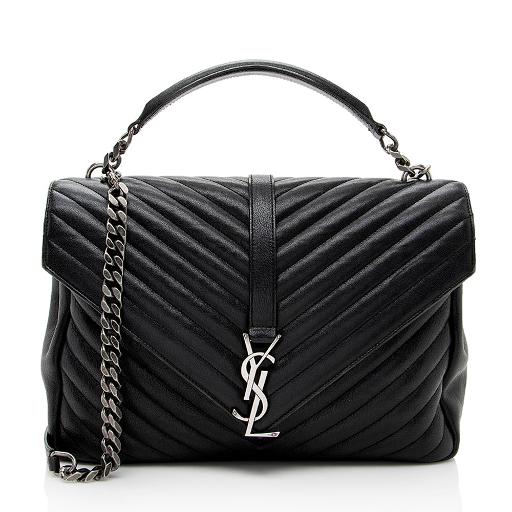 Saint Laurent Matelasse Lambskin Classic Monogram Large College Bag 18019