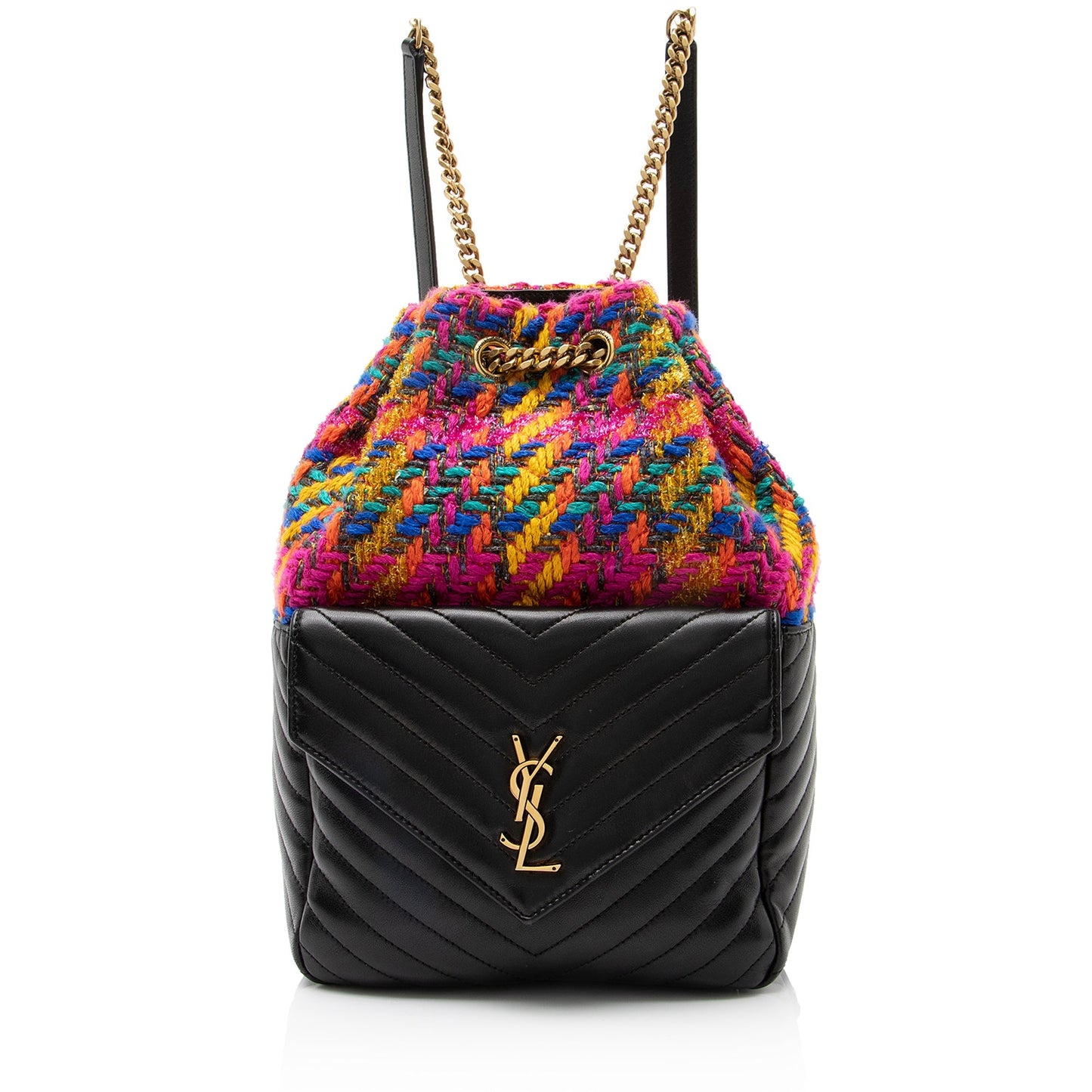 Saint Laurent Matelasse Lambskin Tweed Monogram Joe Backpack 23097