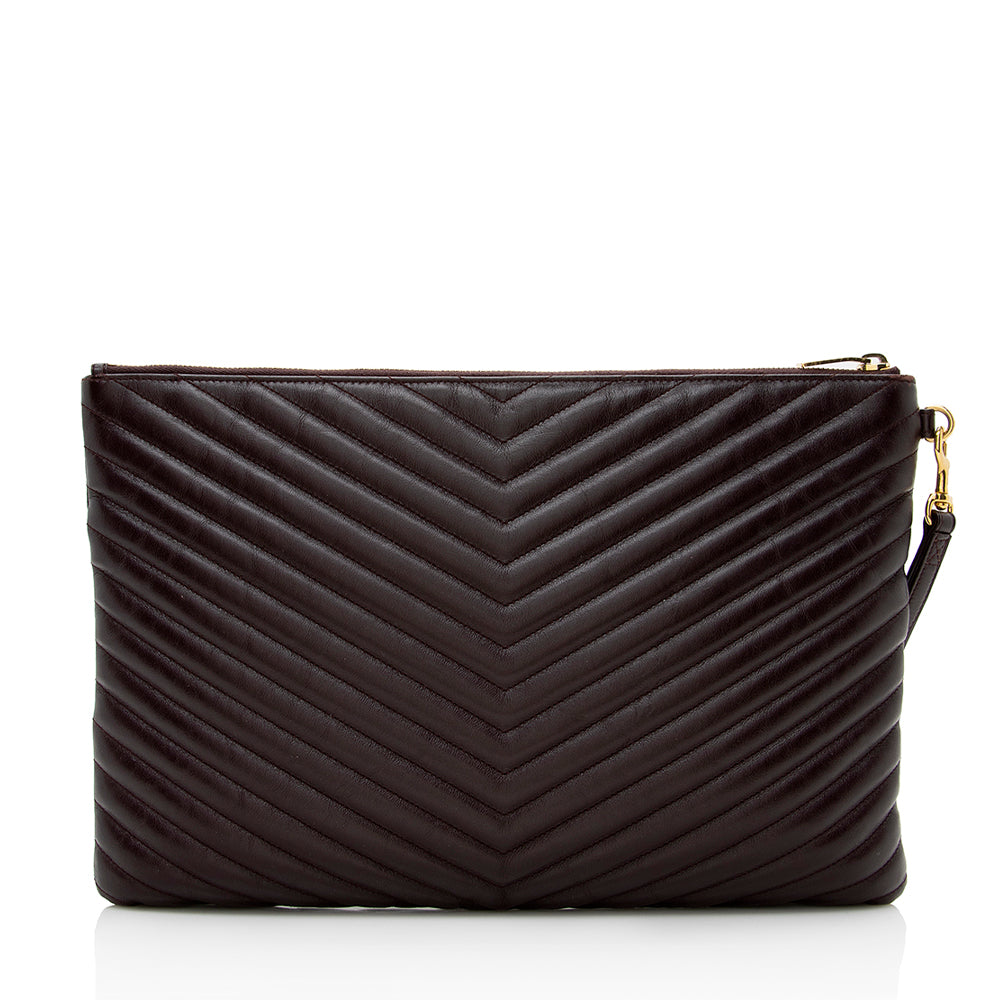Saint Laurent Matelasse Leather Large Wristlet 16924