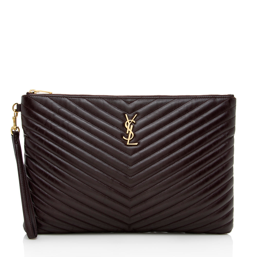 Saint Laurent Matelasse Leather Large Wristlet 16924