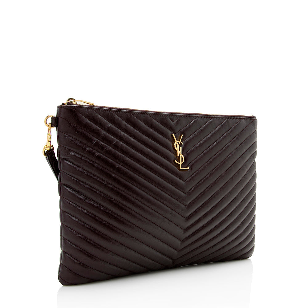 Saint Laurent Matelasse Leather Large Wristlet 16924