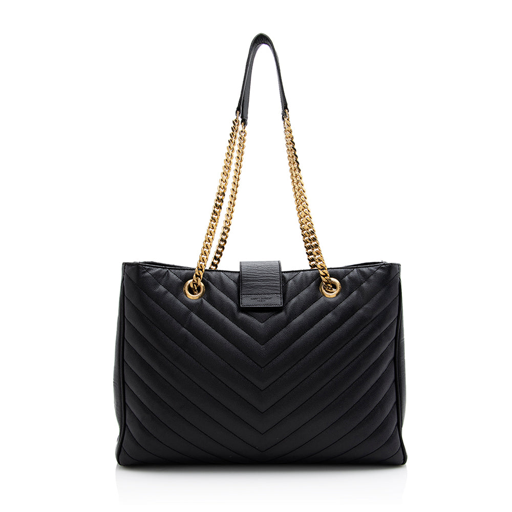 Saint Laurent Matelasse Leather Monogram Chain Bo Cassandre Tote - FINAL SALE 21639