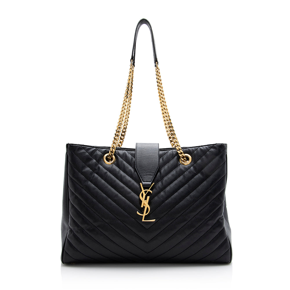 Saint Laurent Matelasse Leather Monogram Chain Bo Cassandre Tote - FINAL SALE 21639