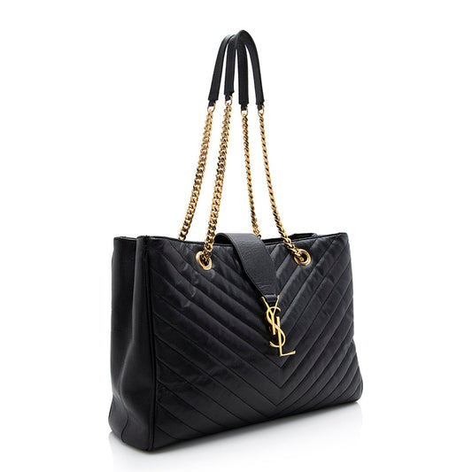 Saint Laurent Matelasse Leather Monogram Chain Bo Cassandre Tote - FINAL SALE 21639
