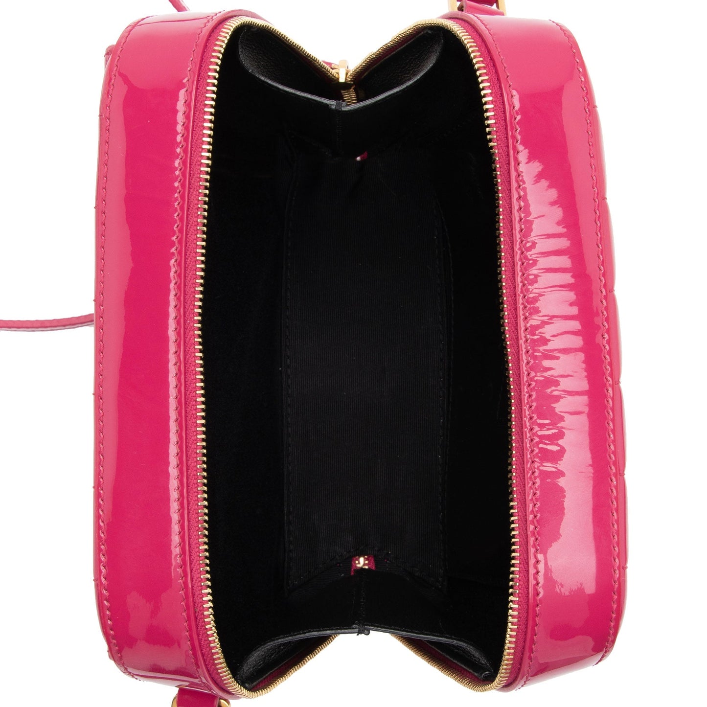 Saint Laurent Matelasse Patent Lambskin Monogram Vicky Camera Bag OaujeC