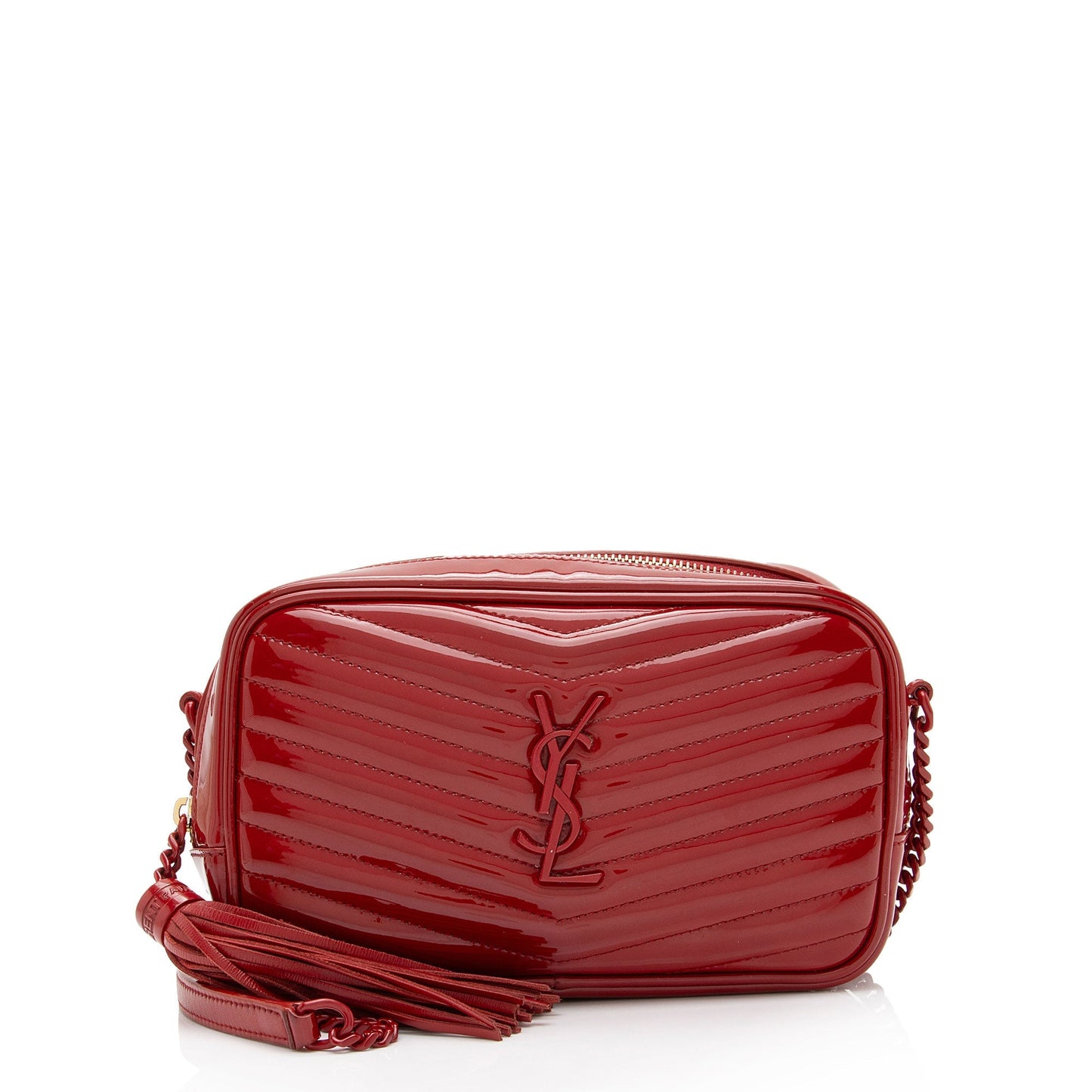 Saint Laurent Matelasse Patent Leather Monogram Lou Mini Camera Bag Z68kf0