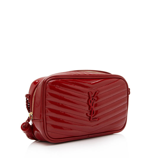 Saint Laurent Matelasse Patent Leather Monogram Lou Mini Camera Bag Z68kf0