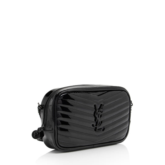 Saint Laurent Matelasse Patent Leather Monogram Lou Mini Camera Bag xwMZnb