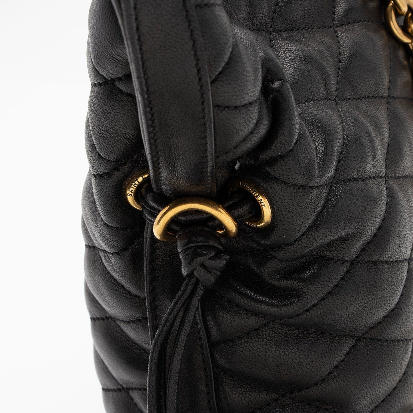 Saint Laurent Matelasse Quilted YSL Pochon Drawstring Tote EoGX4B
