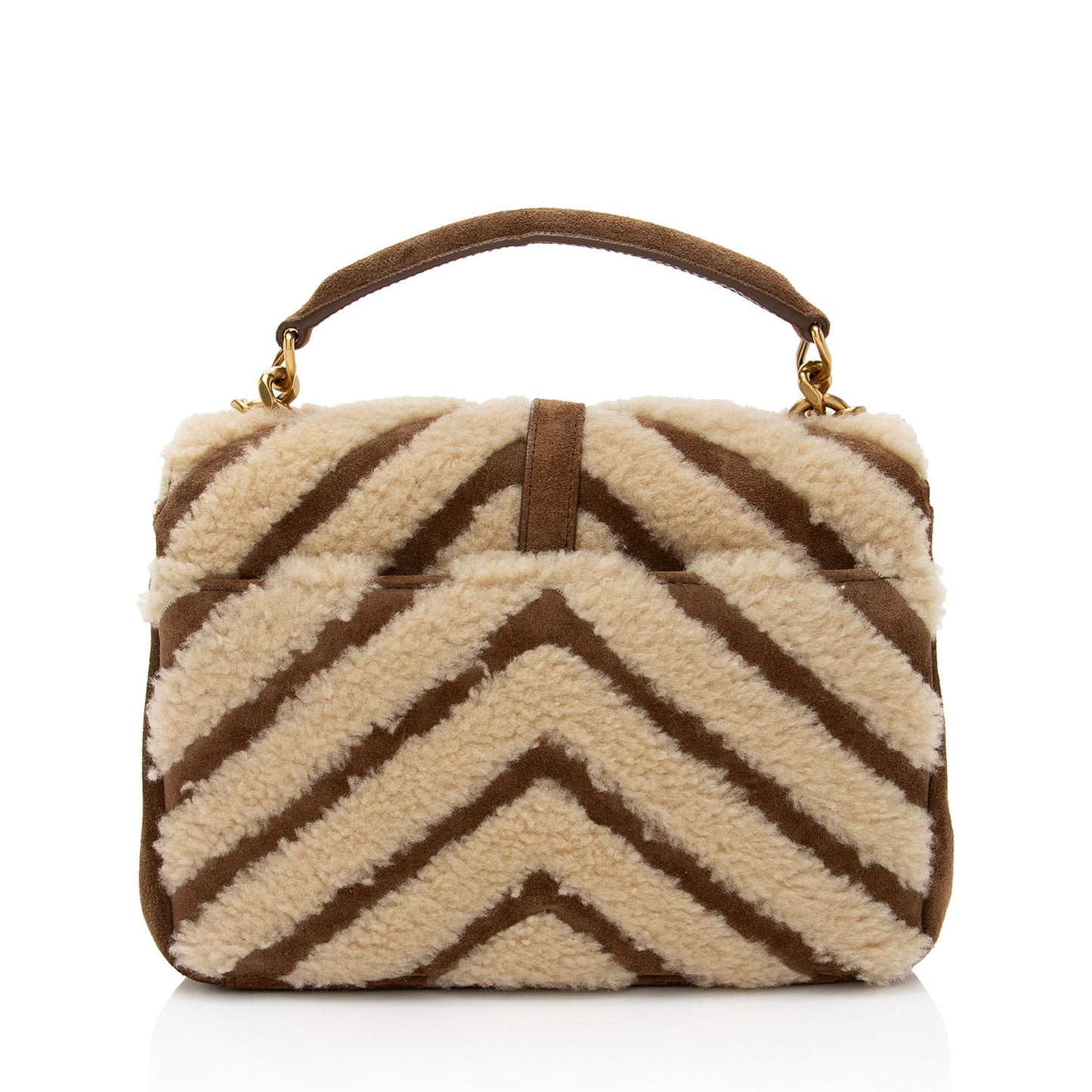 Saint Laurent Matelasse Shearling Nubuck College Medium Shoulder Bag aCkyln