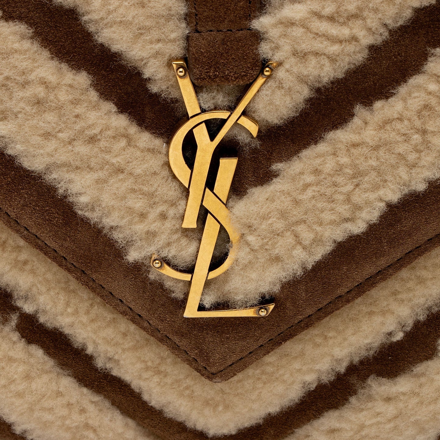 Saint Laurent Matelasse Shearling Nubuck College Medium Shoulder Bag aCkyln