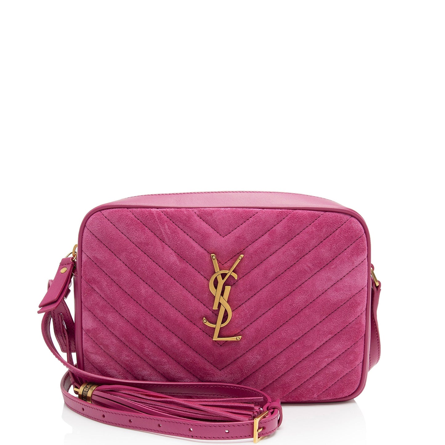 Saint Laurent Matelasse Suede Monogram Lou Camera Bag Y84S5Z
