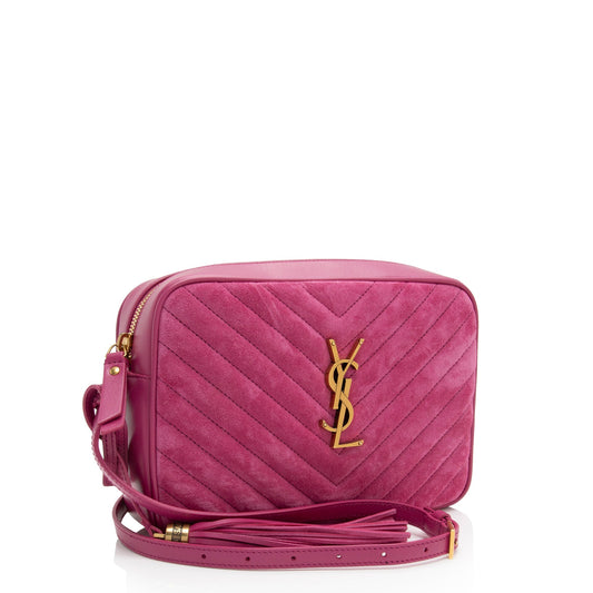 Saint Laurent Matelasse Suede Monogram Lou Camera Bag Y84S5Z