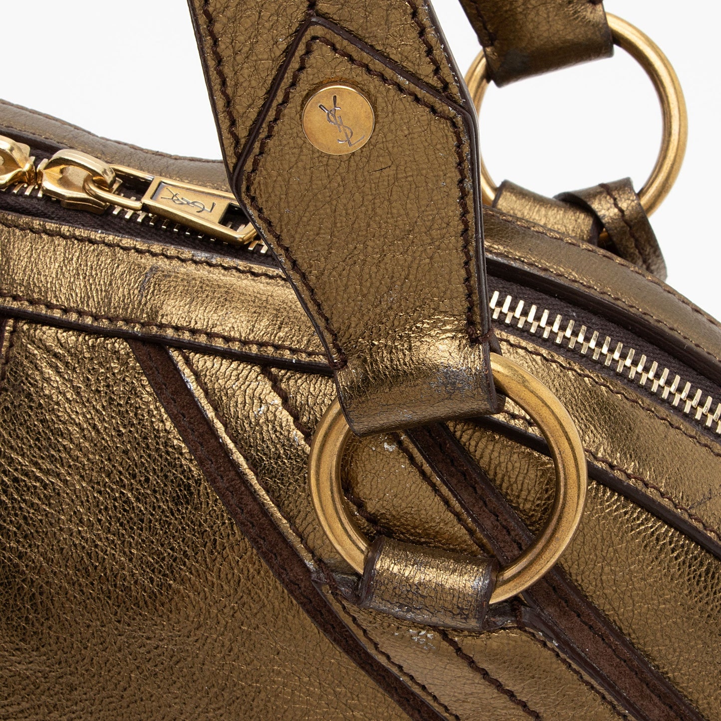 Saint Laurent Metallic Calfskin Muse Large Satchel hk5NIK