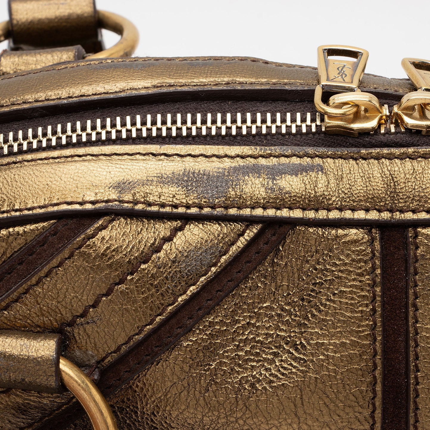 Saint Laurent Metallic Calfskin Muse Large Satchel hk5NIK