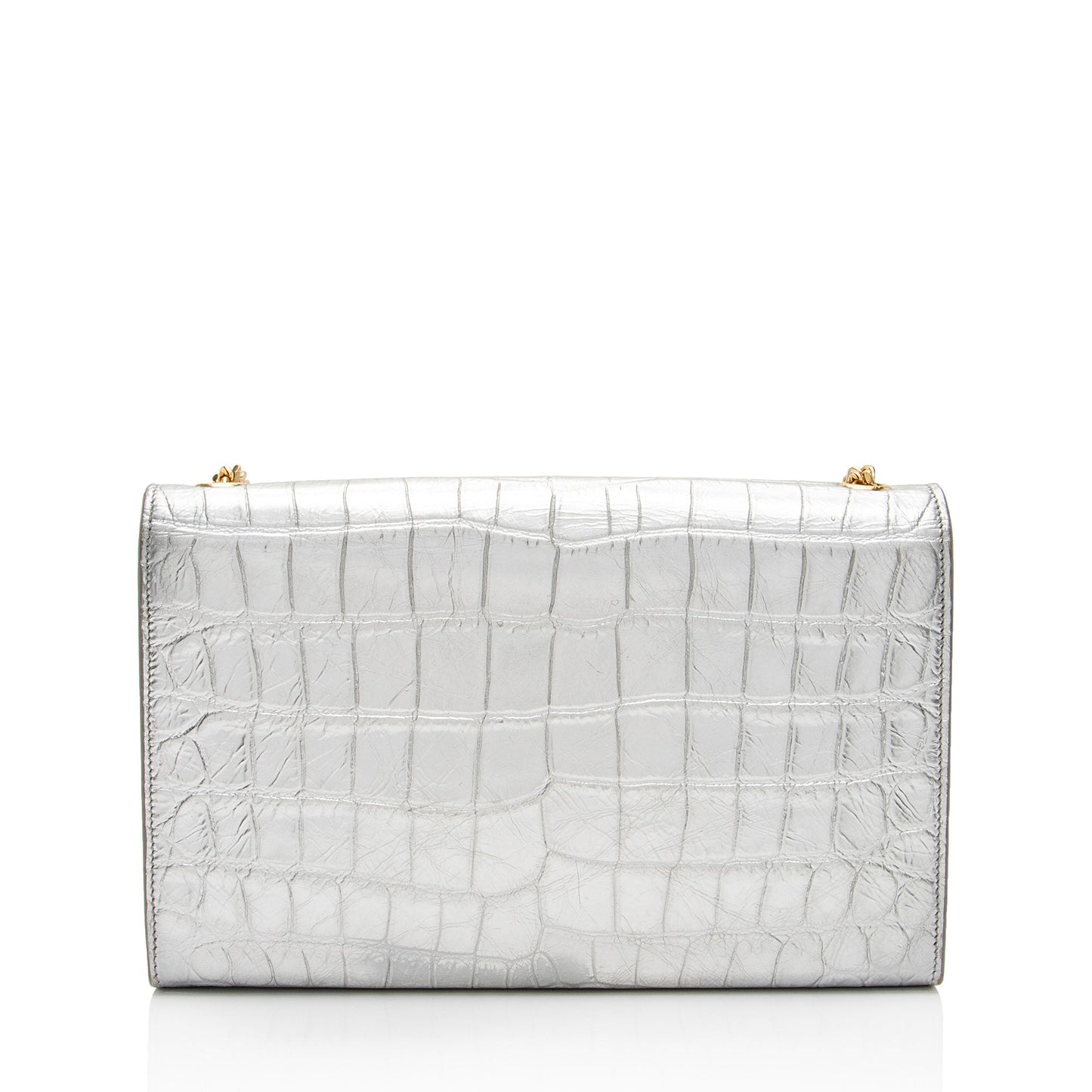 Saint Laurent Metallic Croc Embossed Leather Monogram Kate Medium Shoulder Bag GgwCYy
