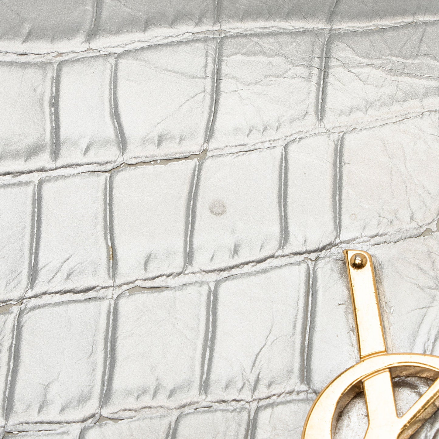 Saint Laurent Metallic Croc Embossed Leather Monogram Kate Medium Shoulder Bag GgwCYy