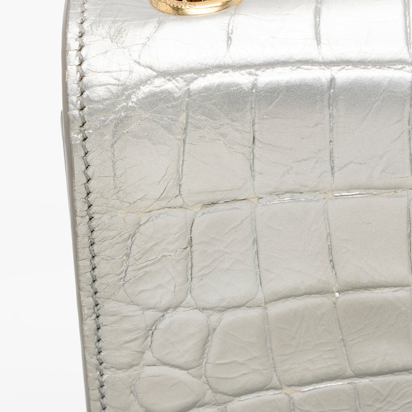Saint Laurent Metallic Croc Embossed Leather Monogram Kate Medium Shoulder Bag GgwCYy