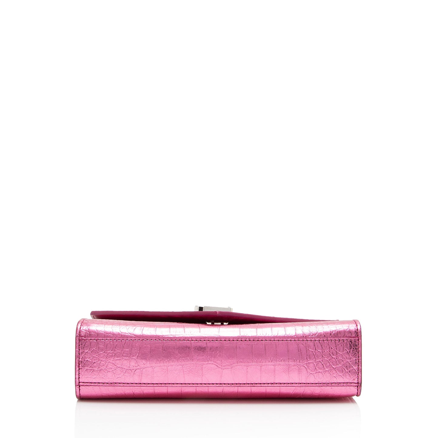 Saint Laurent Metallic Croc Embossed Leather Monogram Small Envelope Bag NH7kKe
