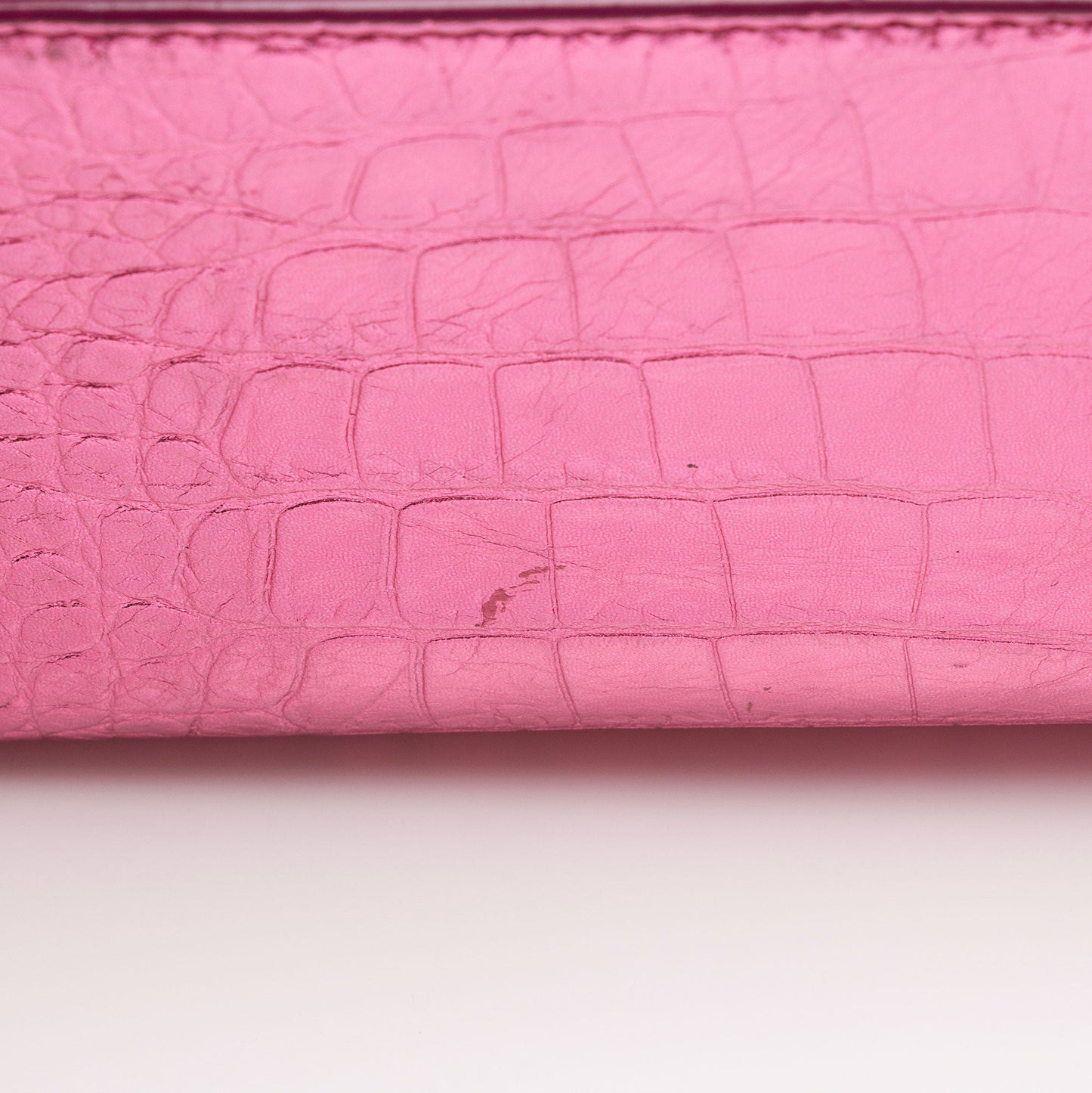 Saint Laurent Metallic Croc Embossed Leather Monogram Small Envelope Bag NH7kKe