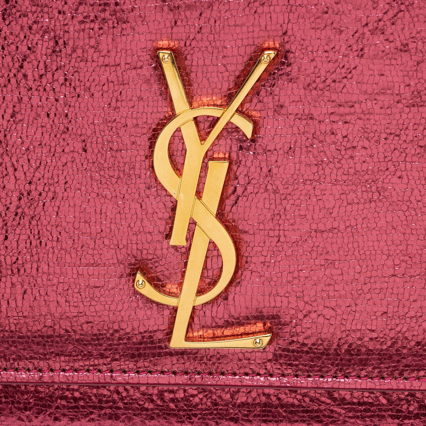 Saint Laurent Metallic Leather Monogram Kate Clutch LgZdJZ