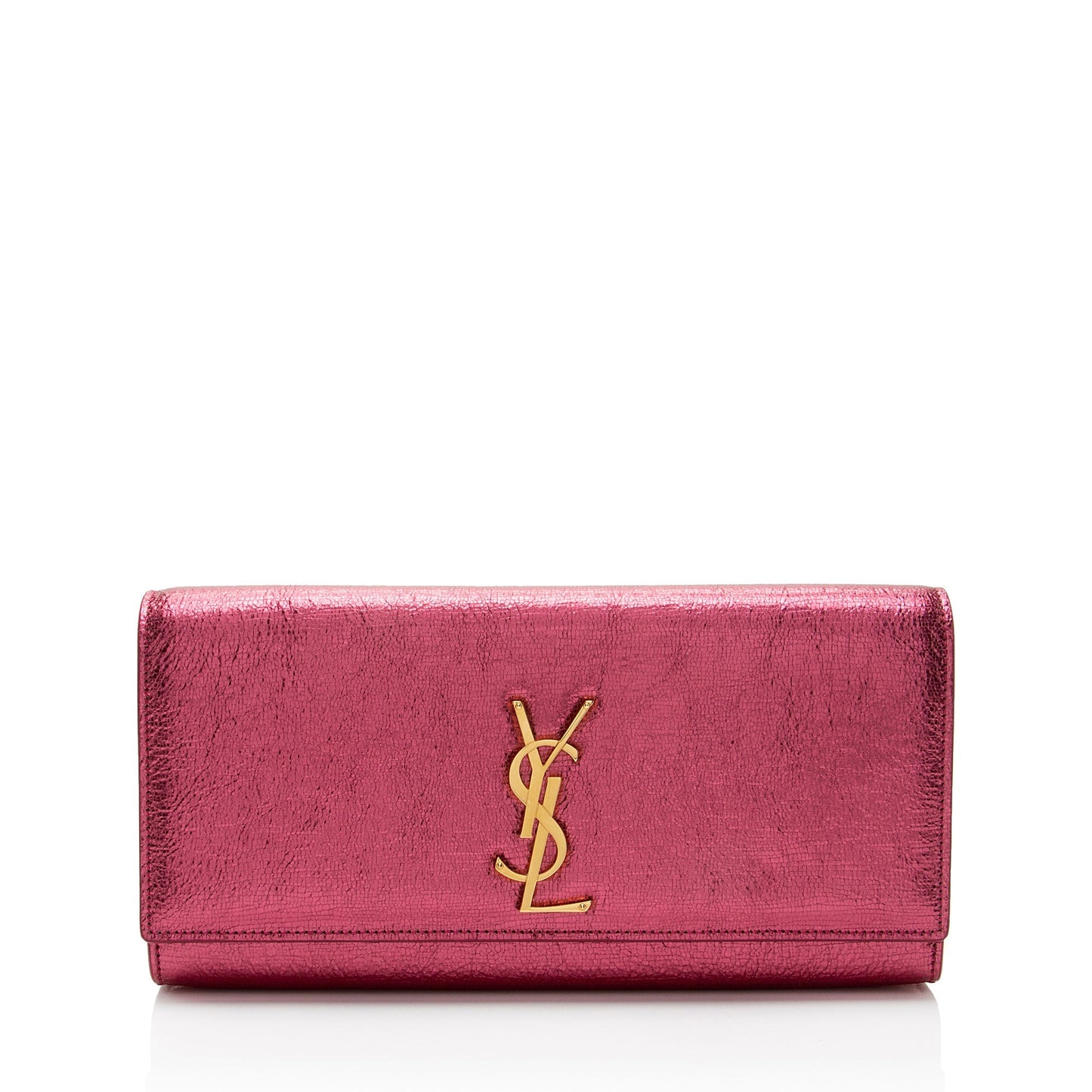 Saint Laurent Metallic Leather Monogram Kate Clutch LgZdJZ