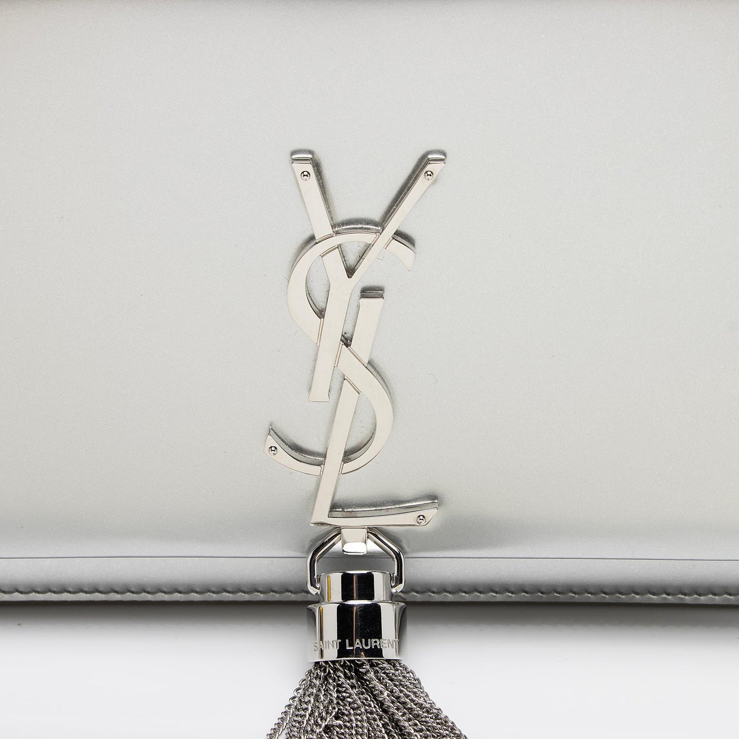 Saint Laurent Metallic Leather Monogram Kate Tassel Chain Wallet L70MqM